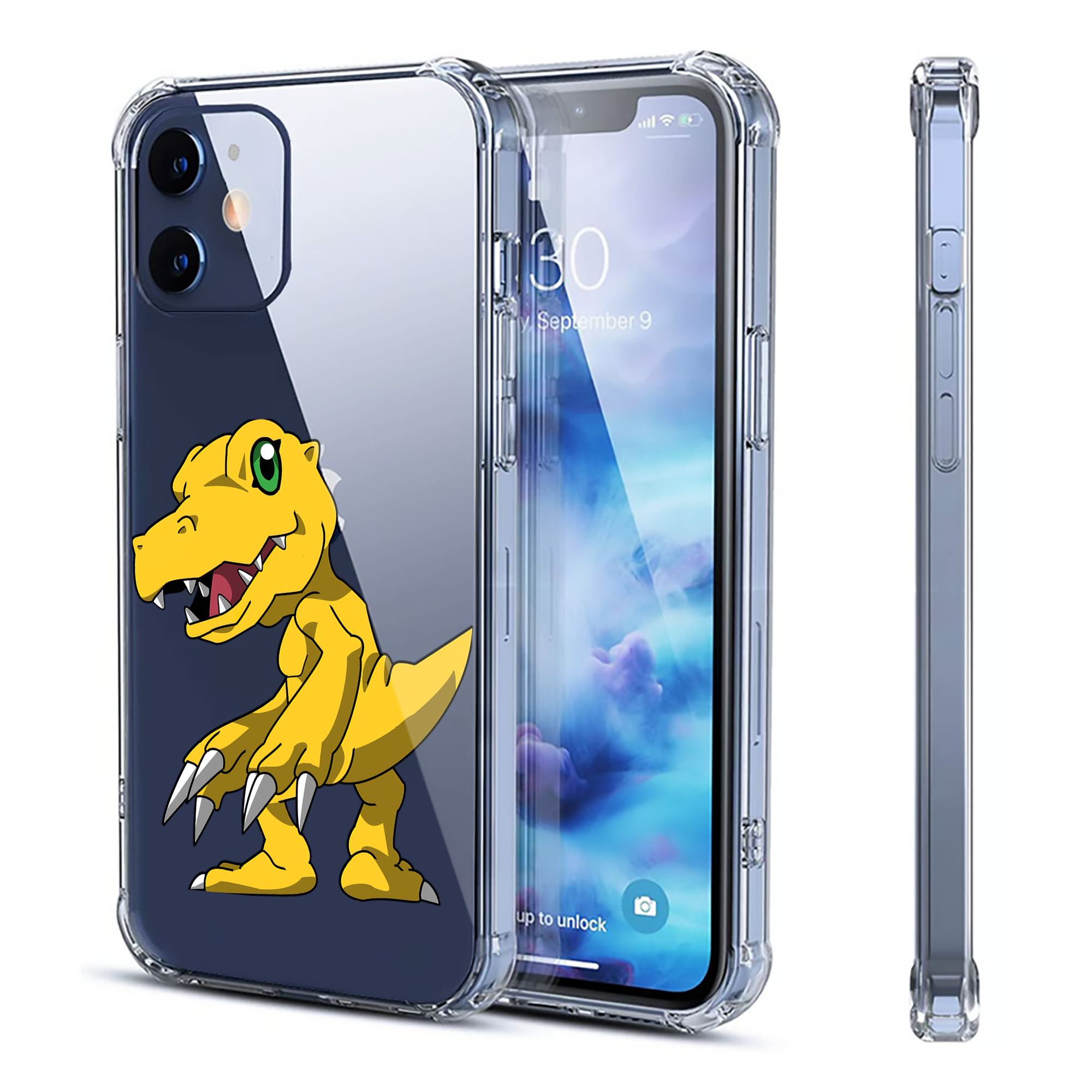 （画像用） Digimon デジタルモンスター/デジモン 【iPhone 12シリーズ対応】透明スマホケース（クリアソフトケース）